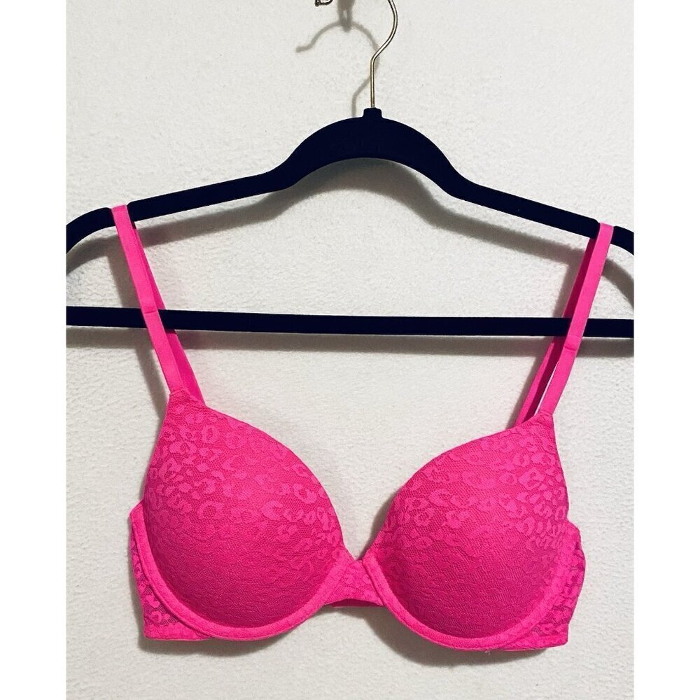 Victorias Secret PINK Bra Womens 34C Pink Wear Everywhere T Shirt Lightly Padded